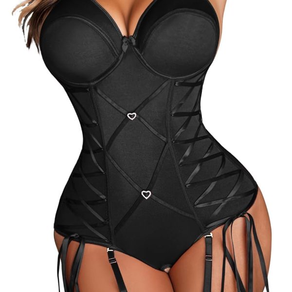 Lingerie for Women Sexy Corset Garter Lingerie Set One Piece  Bodysuit Boudoir Outfit