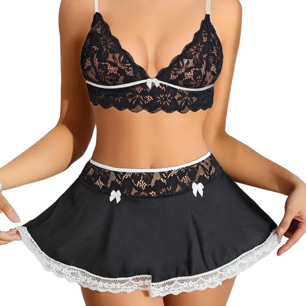 Lingerie Sets for Women Sexy Lingerie for Women Naughty Lace Mini Skirt Maid Costume